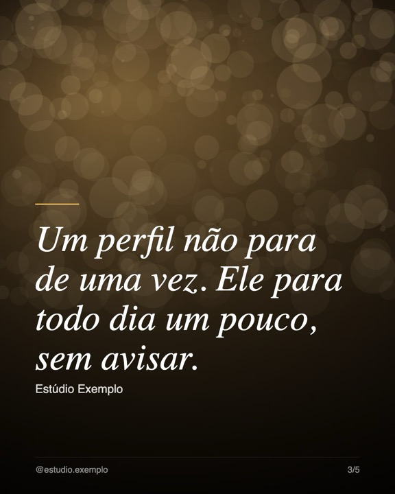 Lâmina de carrossel com citação