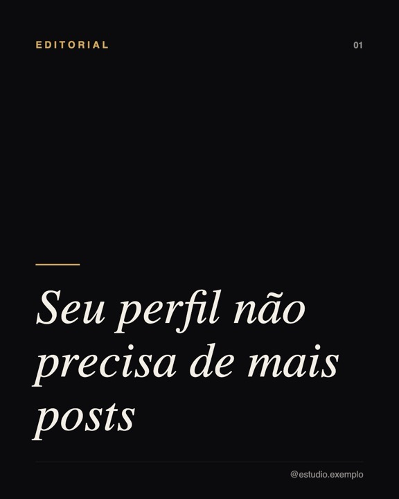 Lâmina de carrossel gerada pelo Ateliê, estilo editorial