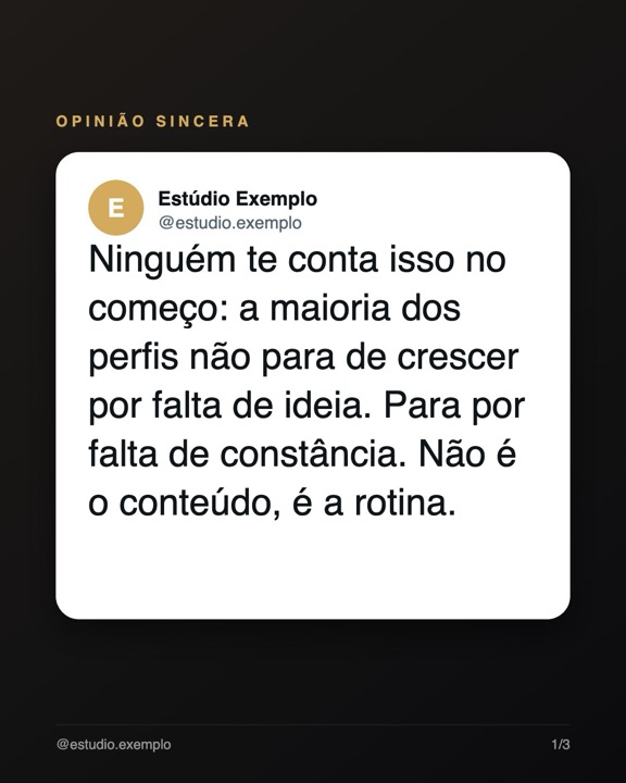 Lâmina de carrossel no estilo tweet